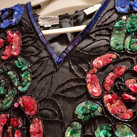 1980's Stenay floral glitz & glam party top - Picture 11 of 16